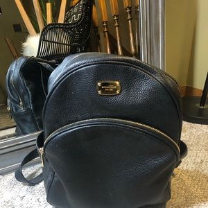 Michel Kors black leather backpack